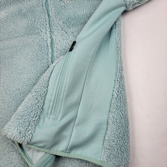 Columbia Women's Size Large Cloudy Day Full Zip Fleece Jacket Light Blue Aqua - Picture 9 of 13
